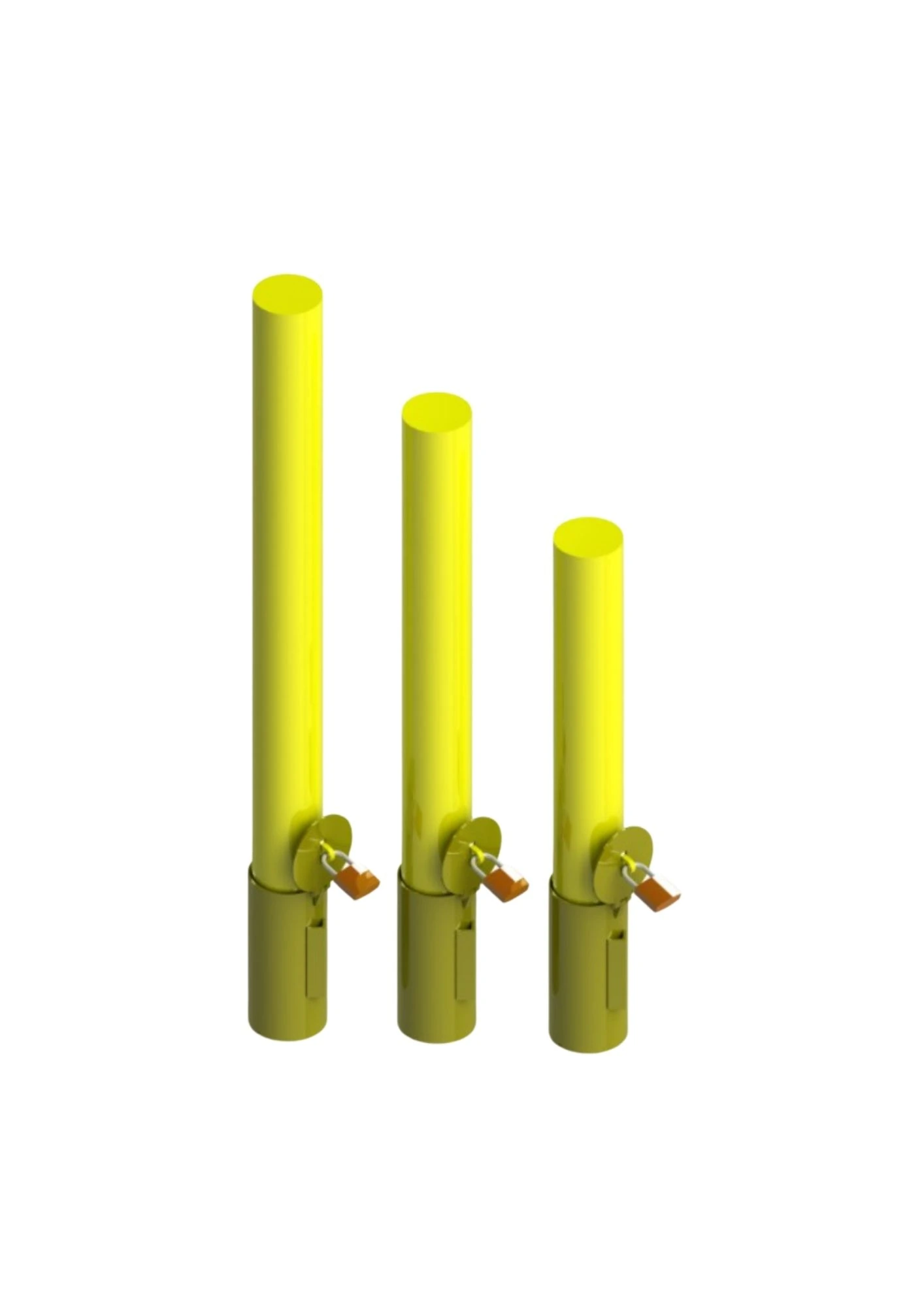 Diagrama — Bollard Removível com Suporte para Cadeado