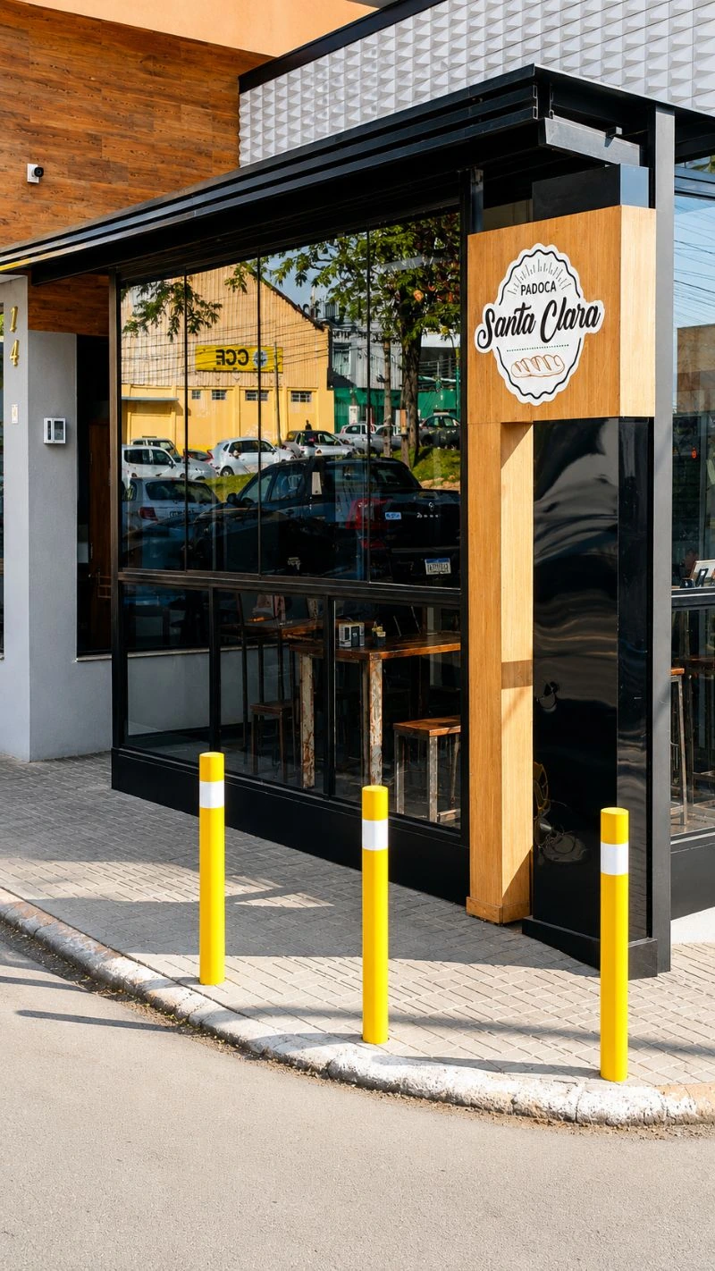 Aplicação de Bollard Fixo Engastado