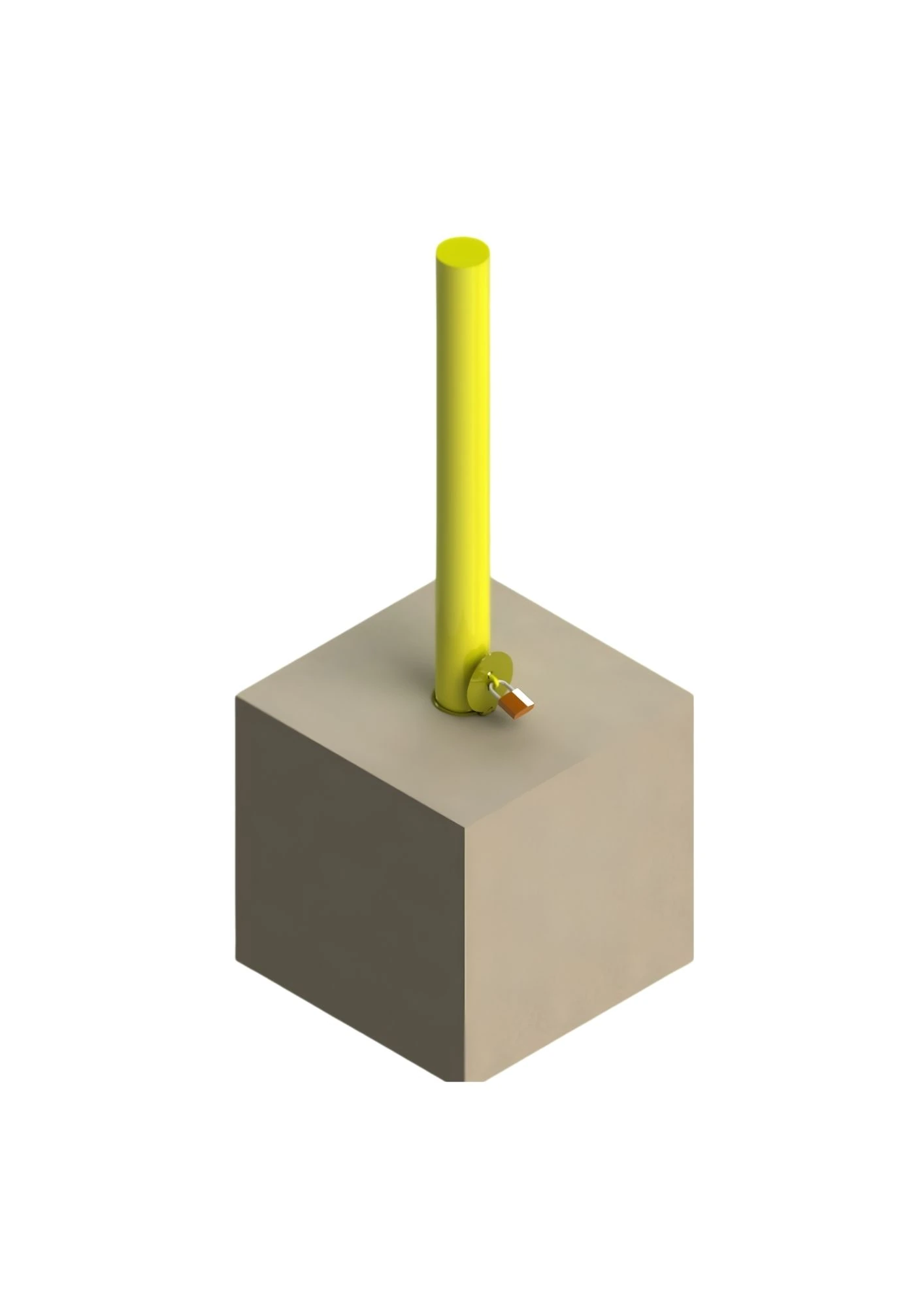 Diagrama — Bollard Removível com Suporte para Cadeado