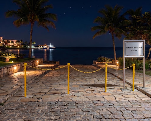 Commercial entrance protected by steel bollards
